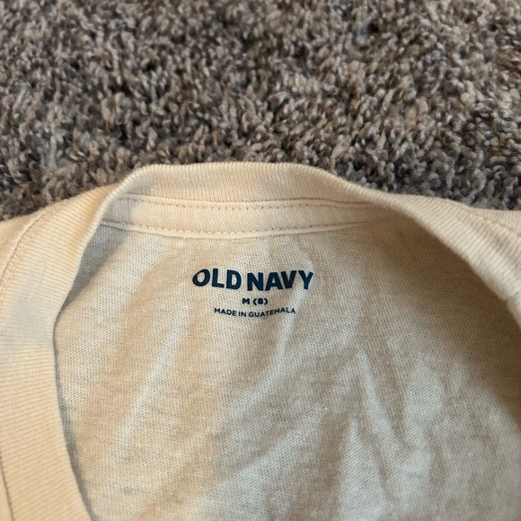 Old Navy Cream and Orange Short Sleeve Tee boys size 8 - Picture 3 of 3
